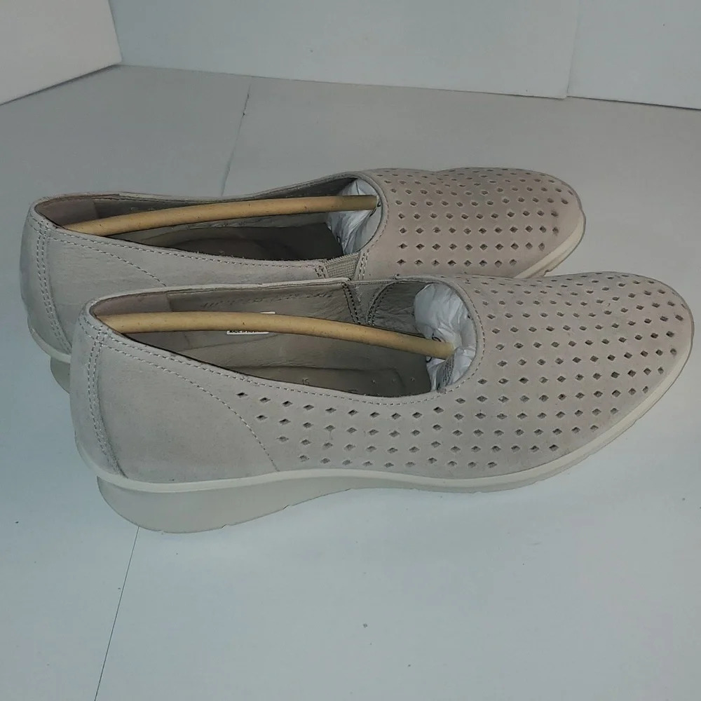 Ecco Women's Felicia Summer Slip on Leather Shoe in Gravel EU 41 NWT - Picture 4 of 10